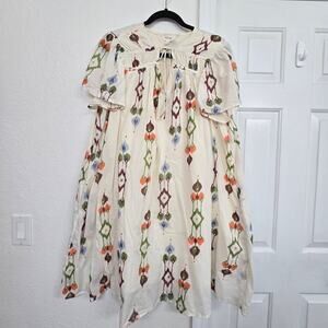 Women’s Plus Size 16 Cotton Dress Flutter Sleeve Boho Peasant Cottagecore